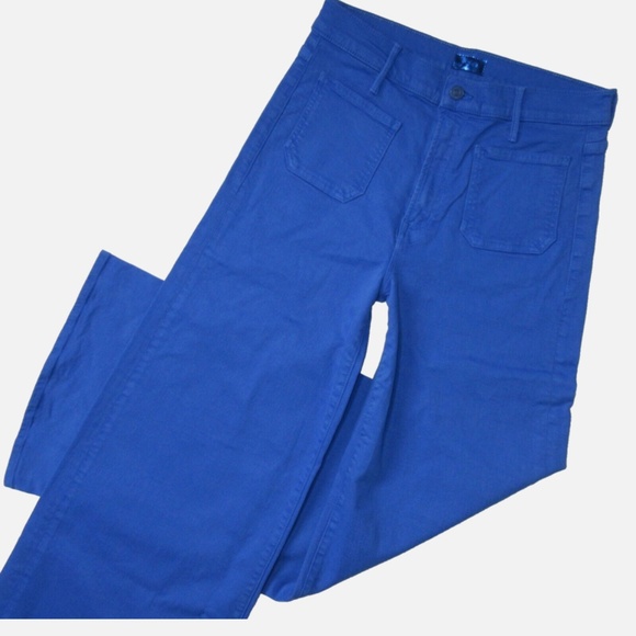 Mother Denim Jeans Womens 28 Blue Wide Leg Patch Pocket Undercover Sneak - Picture 1 of 4